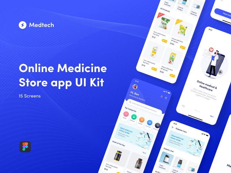 Medtech药店、医药电商app ui .fig素材