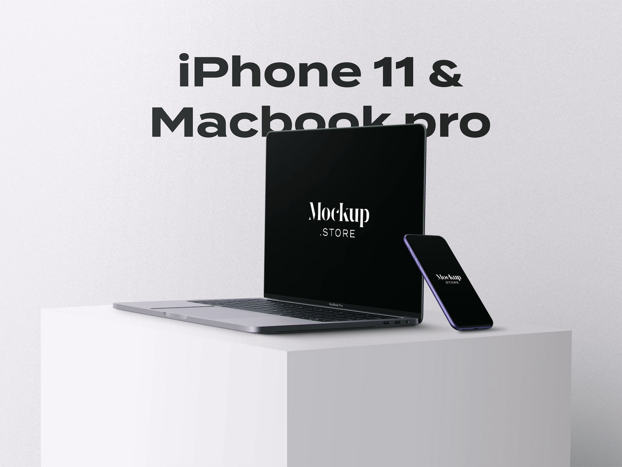iPhone 11 & Macbook Pro 样机mockup .psd素材