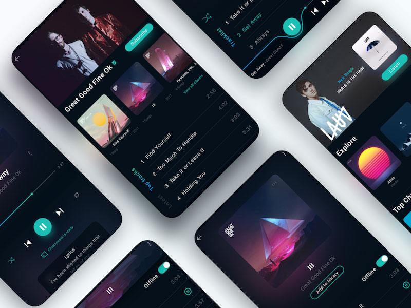 Spotify App ui design concept .sketch素材