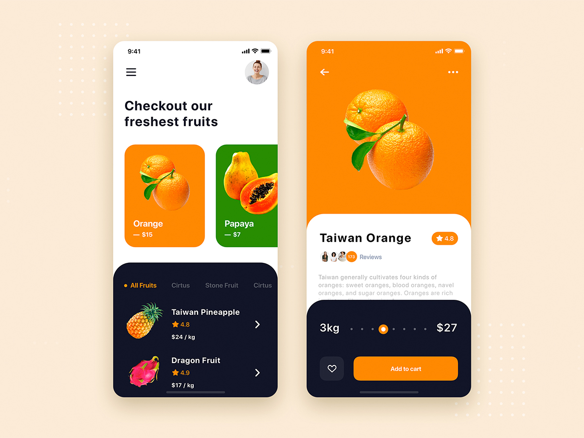 水果电商app ui设计 .sketch素材
