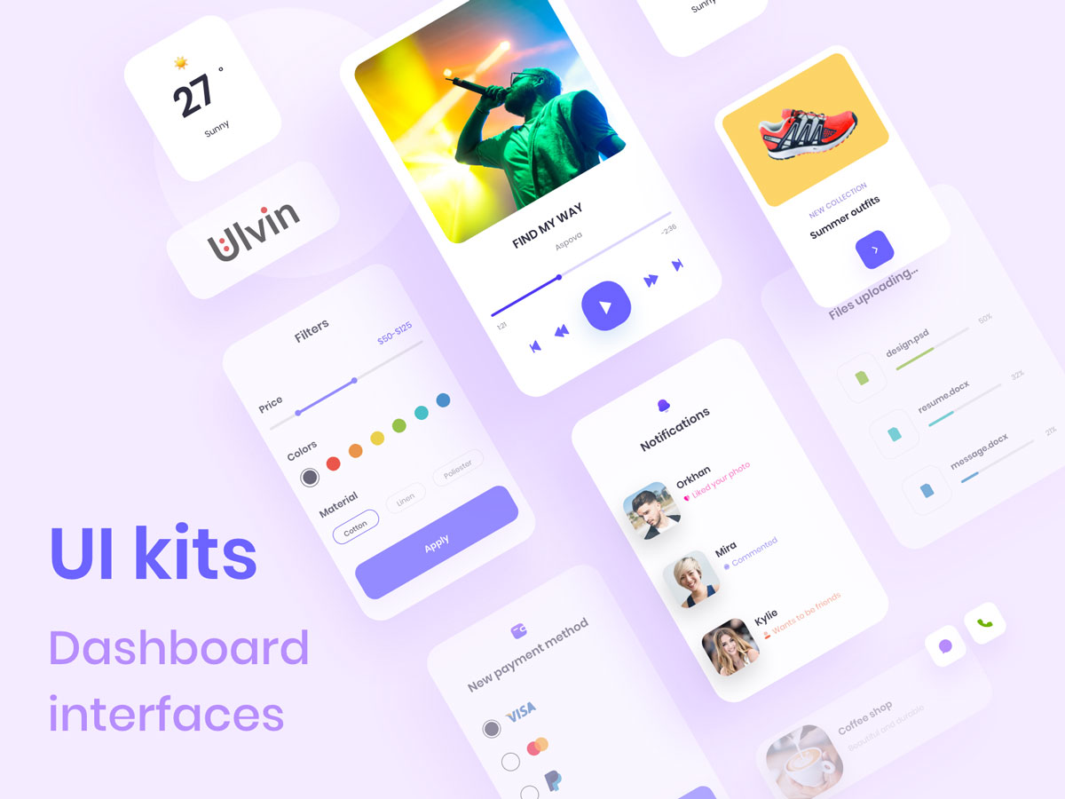 app仪表盘dashboard ui kit .xd素材