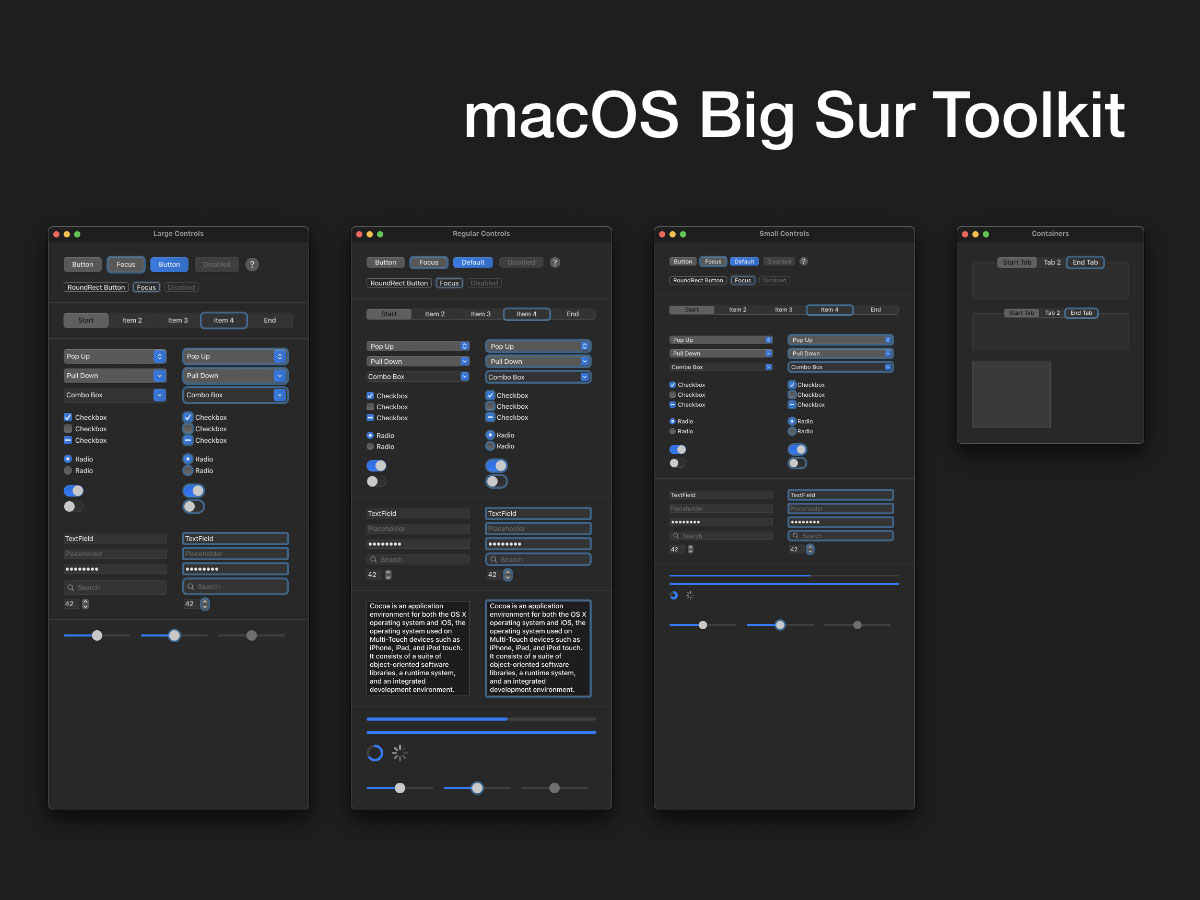 Toolkit macOS Big Sur .fig素材
