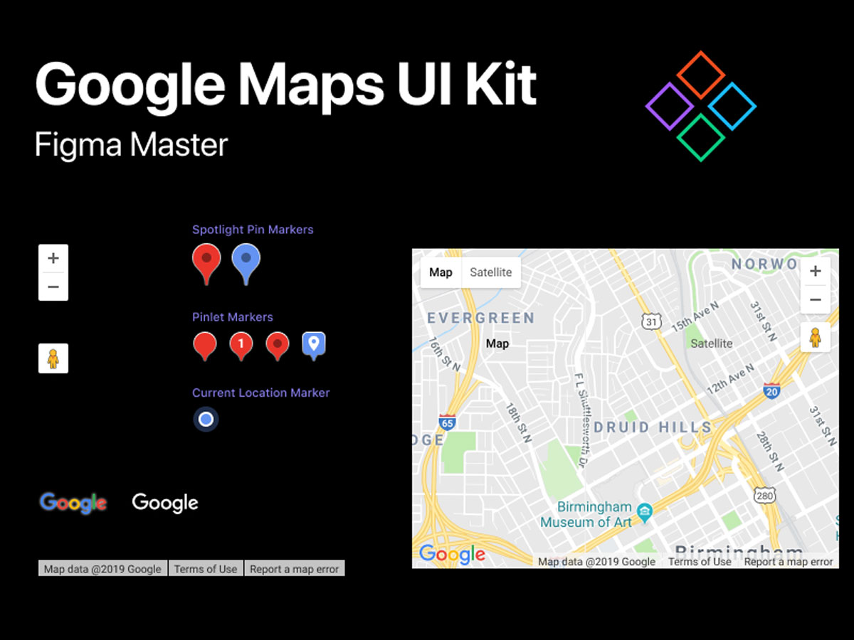 Google Maps 谷歌地图 UI Kit .fig素材