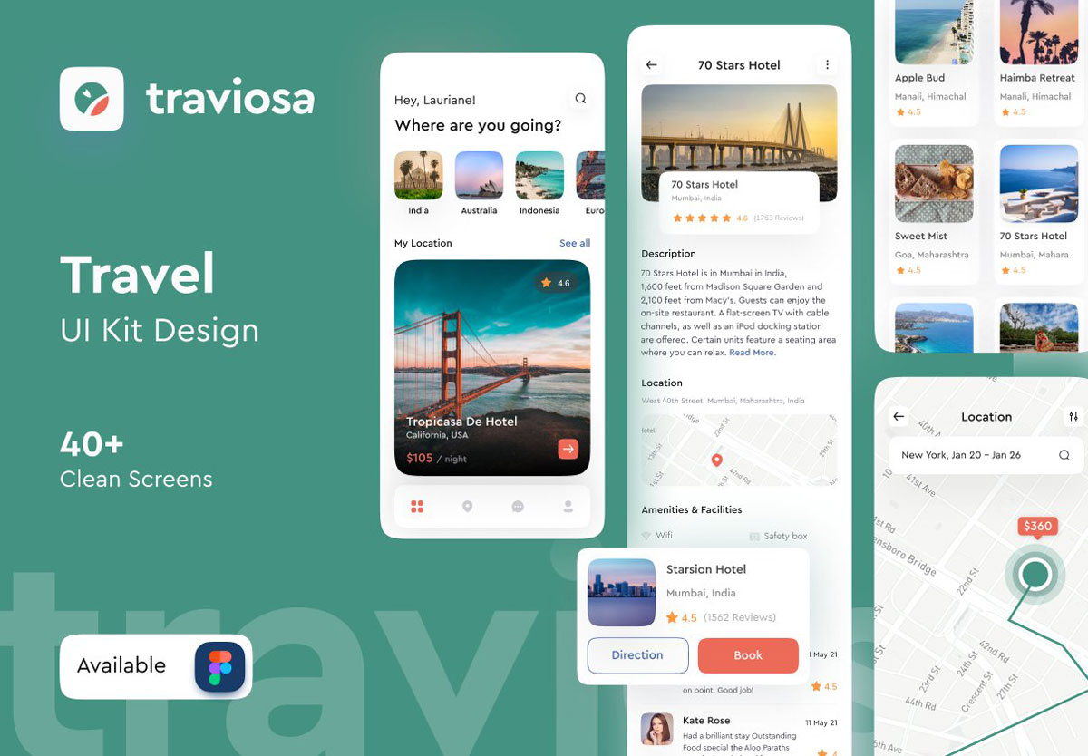 Traviosa 旅游app ui设计 .fig素材
