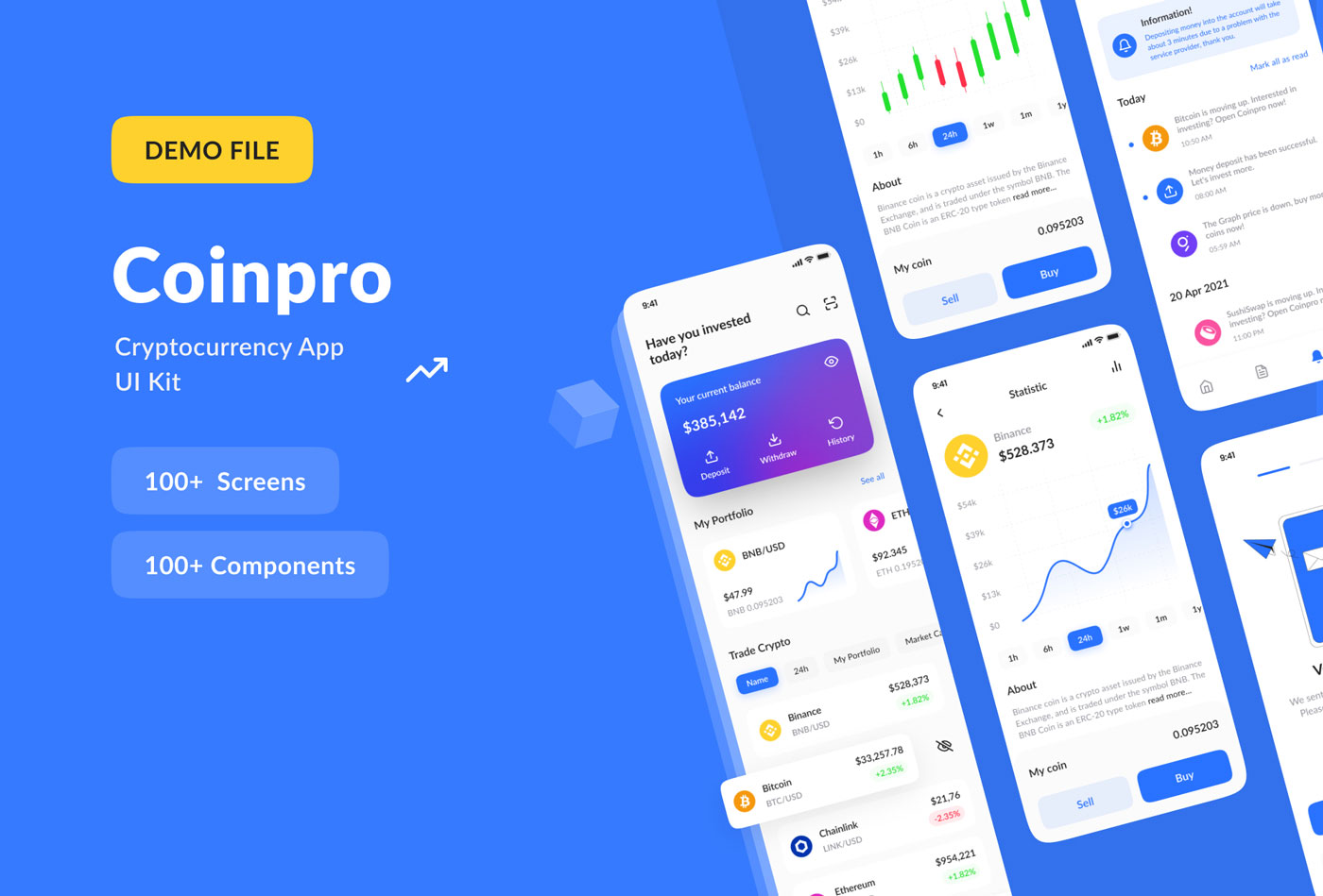 Coinpro 成套金融app ui设计 .fig素材