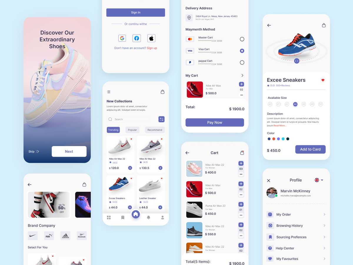鞋类电商app ui设计 .fig素材