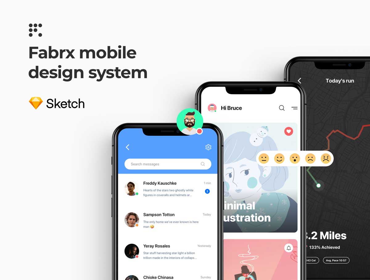 Fabrx Mobile Design System移动设计系统 .sketch素材