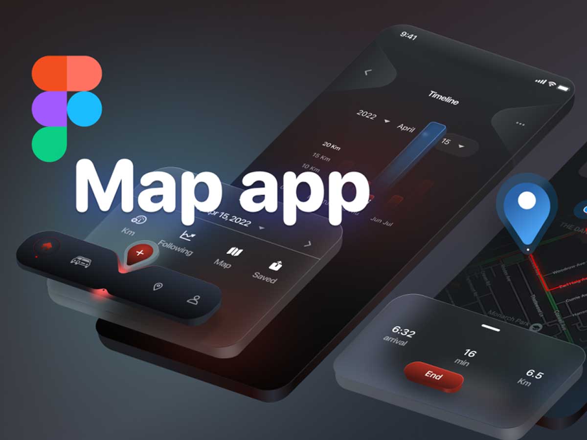 地图导航app ui设计 .fig素材