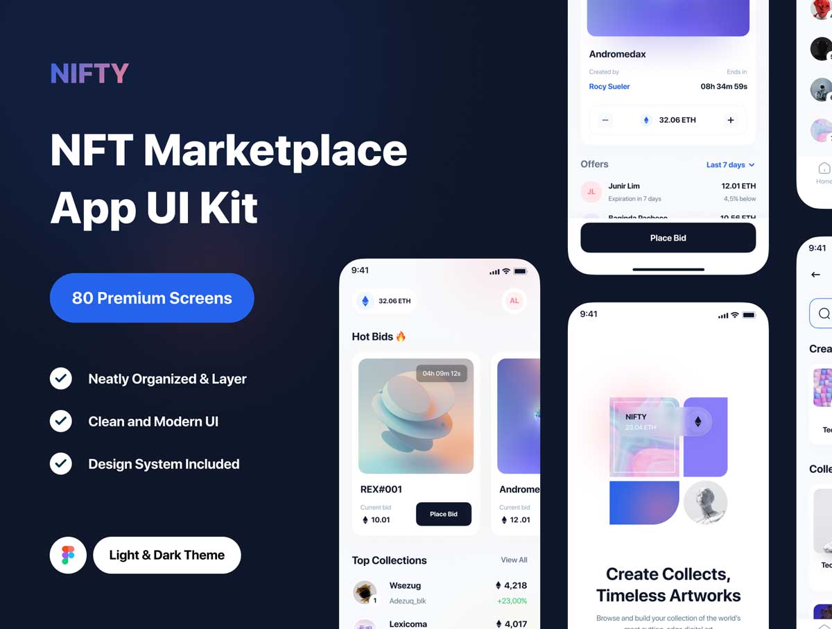 Nifty – NFT市场app ui设计 .fig素材