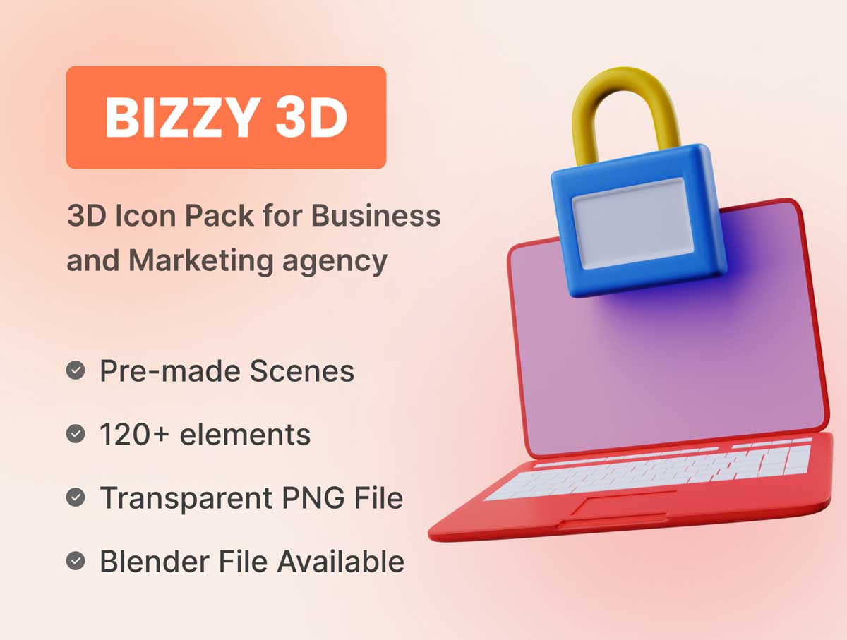 Bizzy商业和营销机构3D图标设计素材 .blend源文件