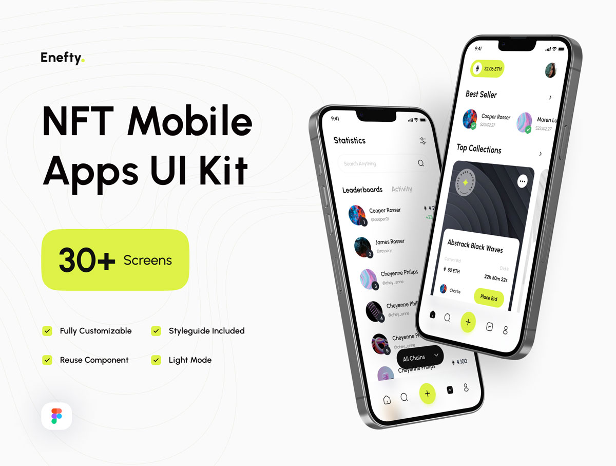 Enefty – NFT app ui设计素材 .fig源文件