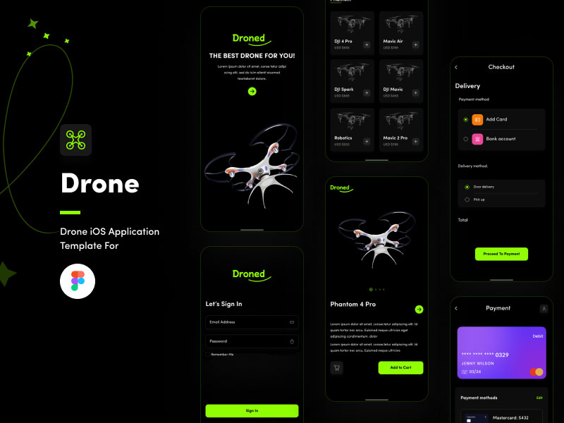Drone无人机电商app ui设计 .fig素材