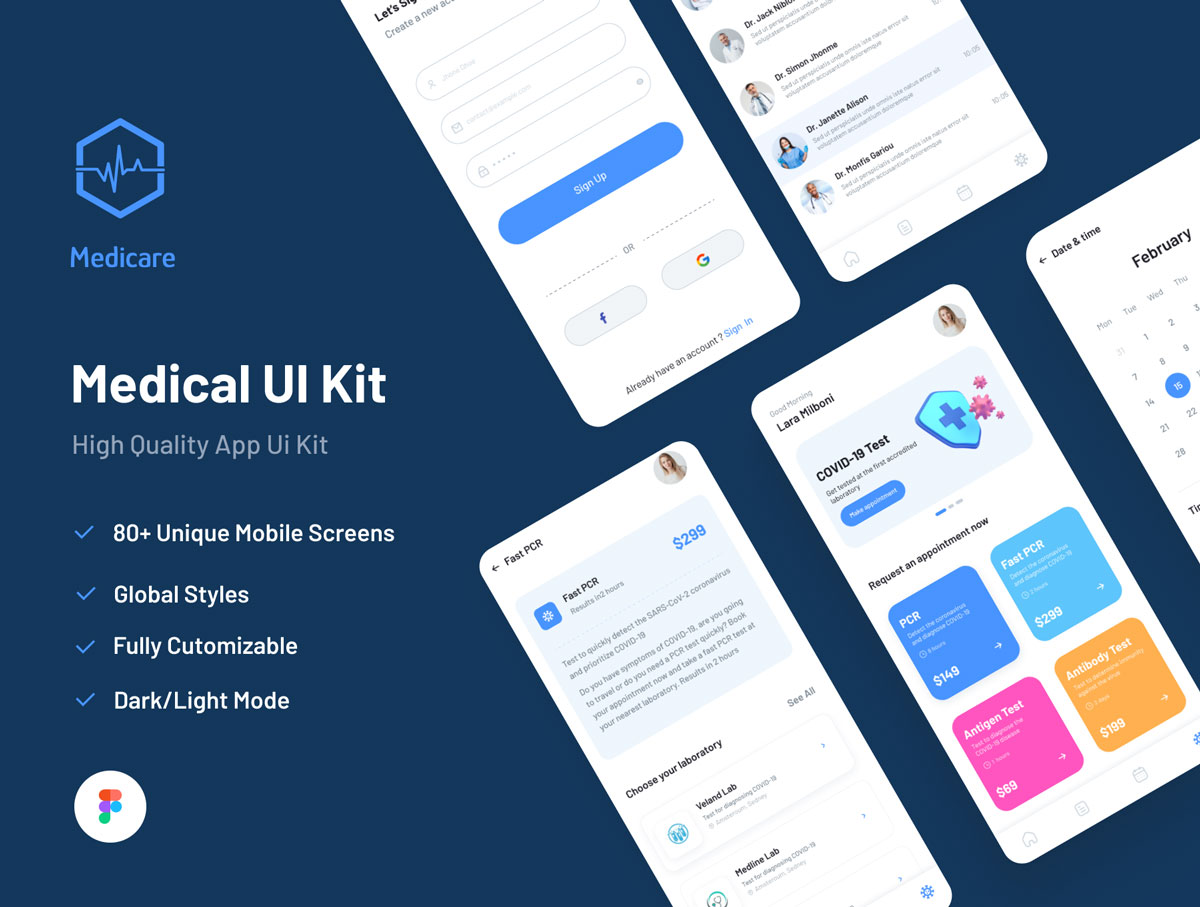 Medicare 医疗应用程序app ui设计 .fig素材