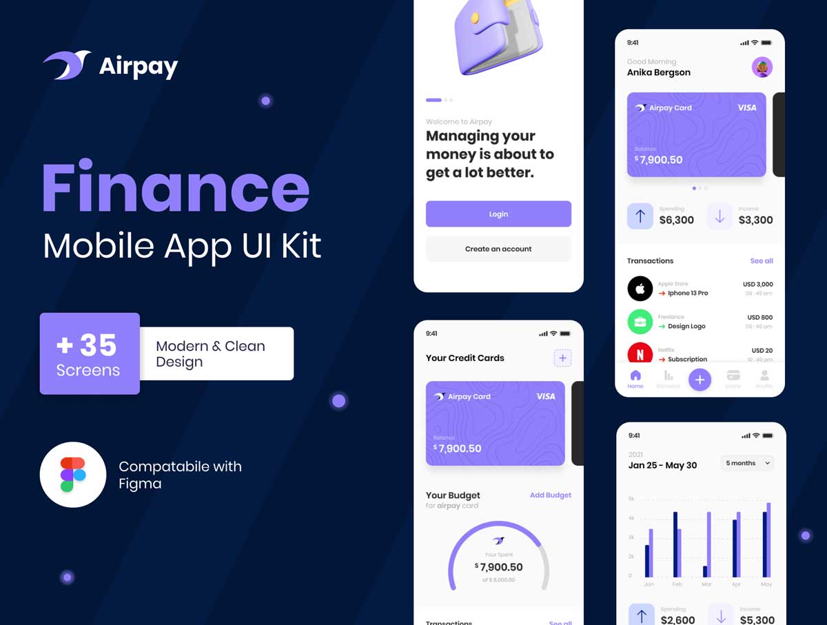 Airpay – 金融应用程序app ui设计 .fig素材