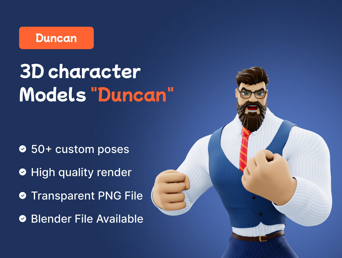 Duncan 3D人物角色模型设计 blend源文件