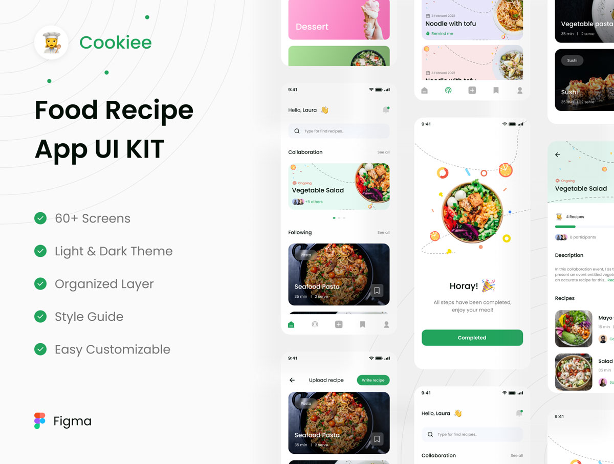 Cookies美食食谱app ui设计 .fig素材