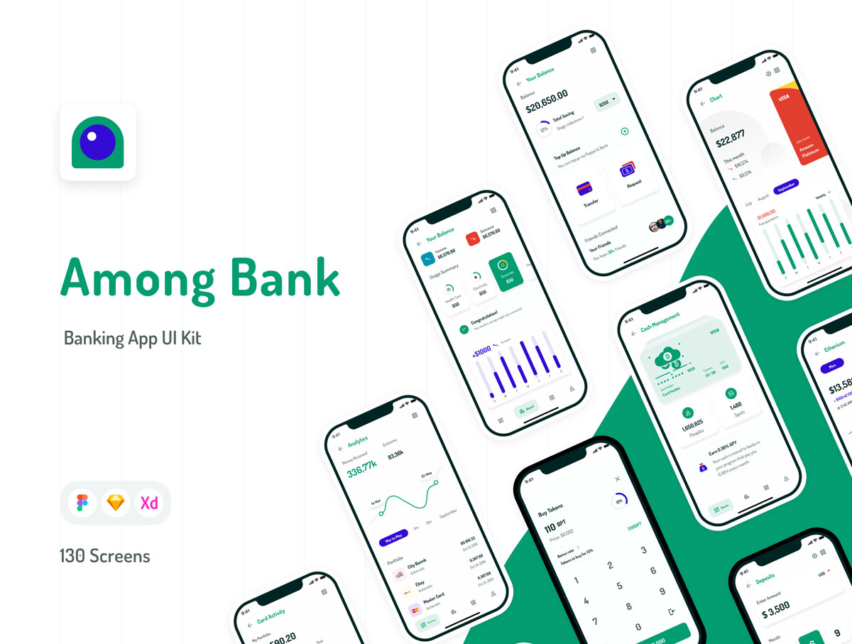 Among Bank – 银行金融app ui设计 .fig .xd .sketch素材