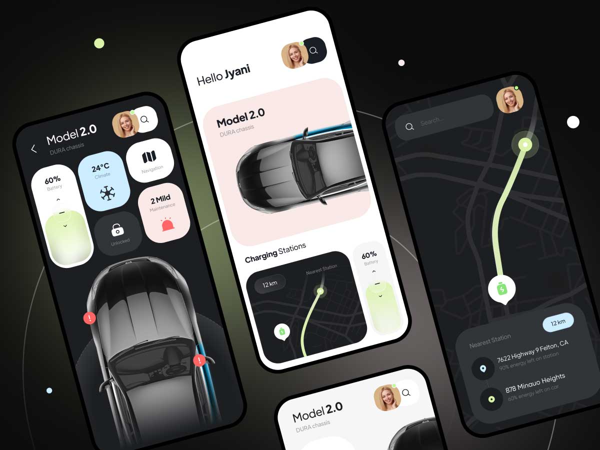 汽车控制app ui设计素材 Figma资源