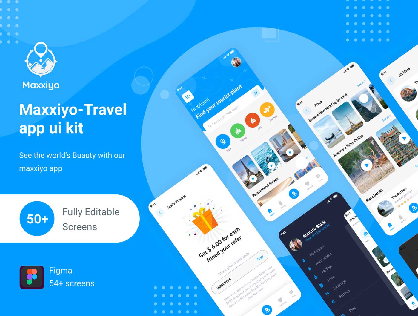 Maxxiyo-Travel旅游app ui设计素材 Figma源文件