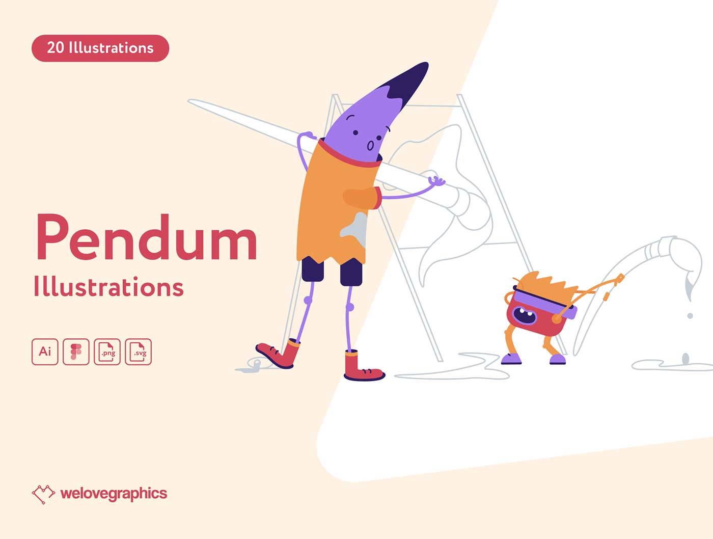 Pendum在线学习插画设计素材 .fig .ai源文件