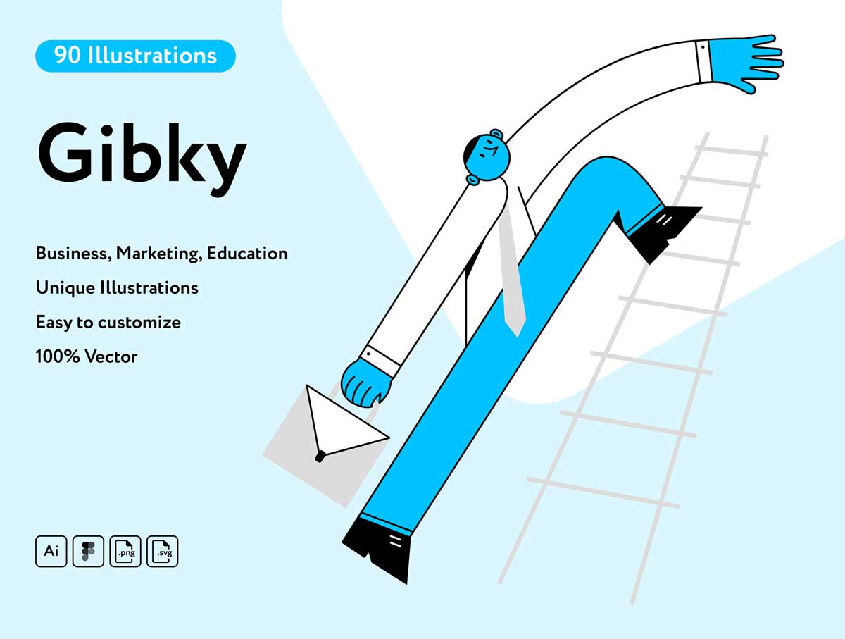Gibky90副市场营销插画素材Figma、svg、ai、eps源文件