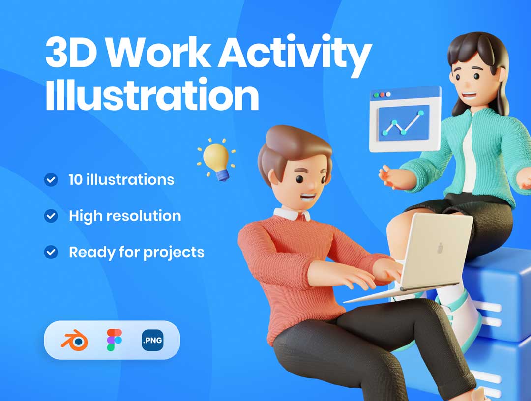 3D工作活动插画设计素材Blender源文件