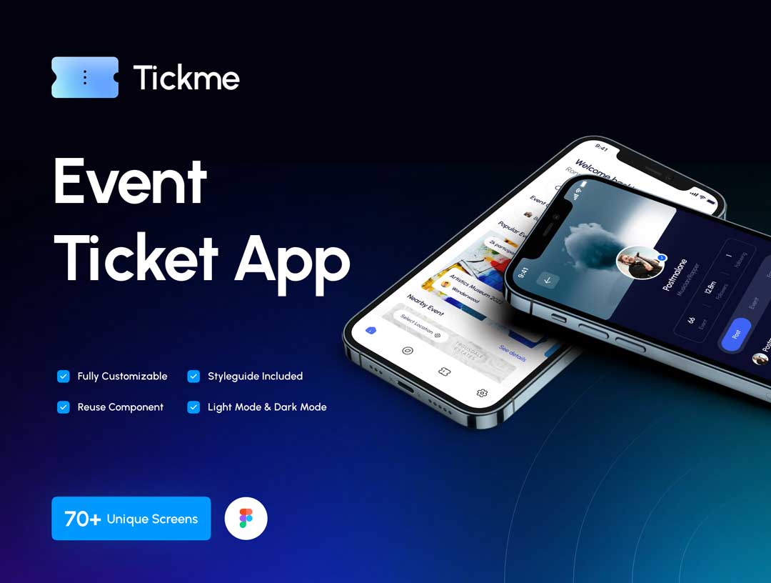 Tickme-活动门票预订应用程序UI素材
