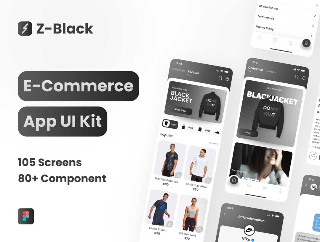 Z-Black电商app用户界面设计Figma素材