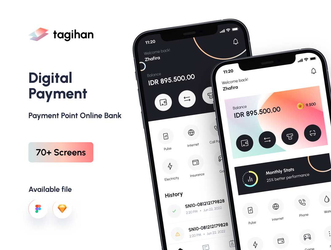 Tagihan金融银行在线支付app设计素材