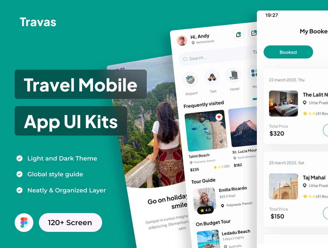 Travas旅游app应用UI设计套件