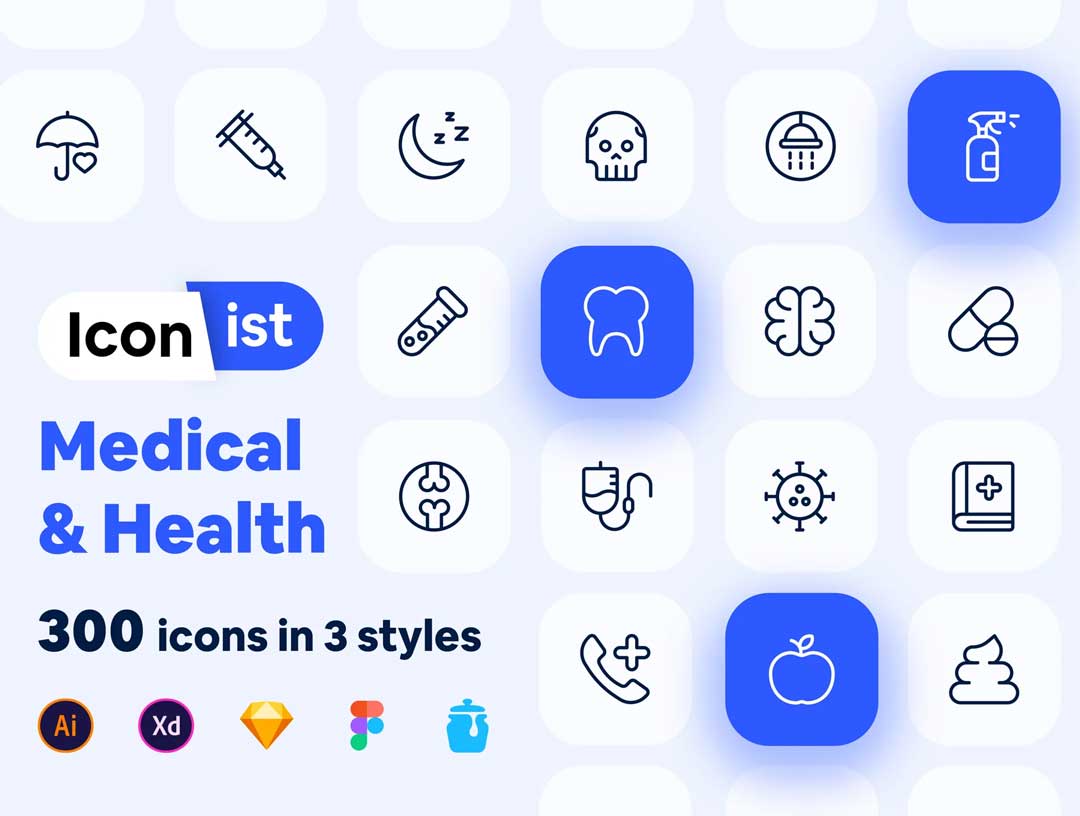 Iconist-300个医疗和健康图标设计素材