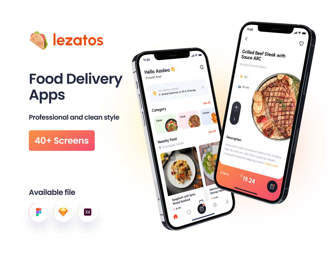 Lezatos-美食外卖app ui设计素材