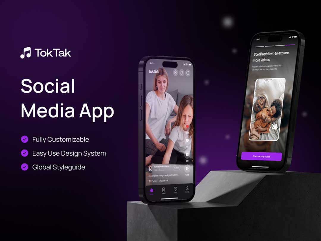 TokTak短视频app ui设计素材