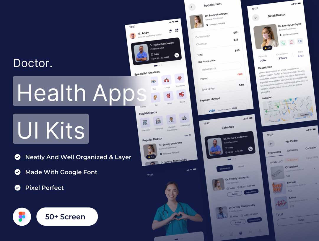 Doctor-医疗健康app用户界面设计素材