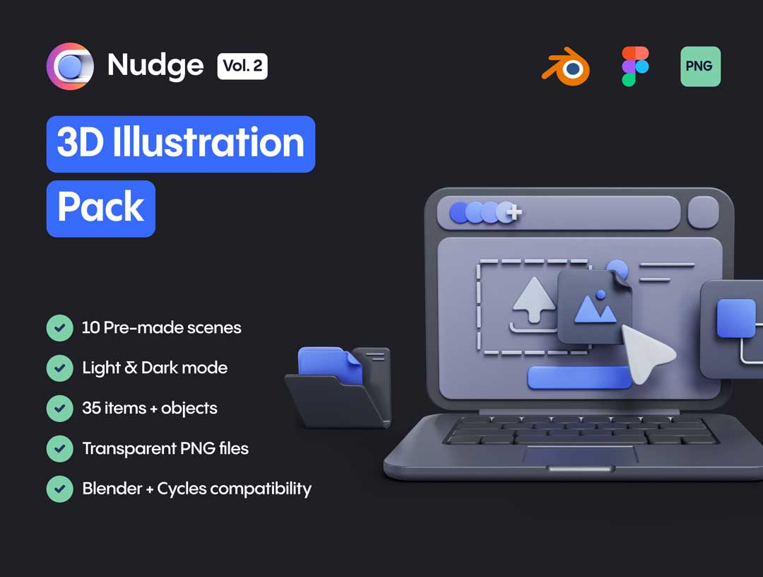 Nudge Vol.2 – 3D插画设计素材