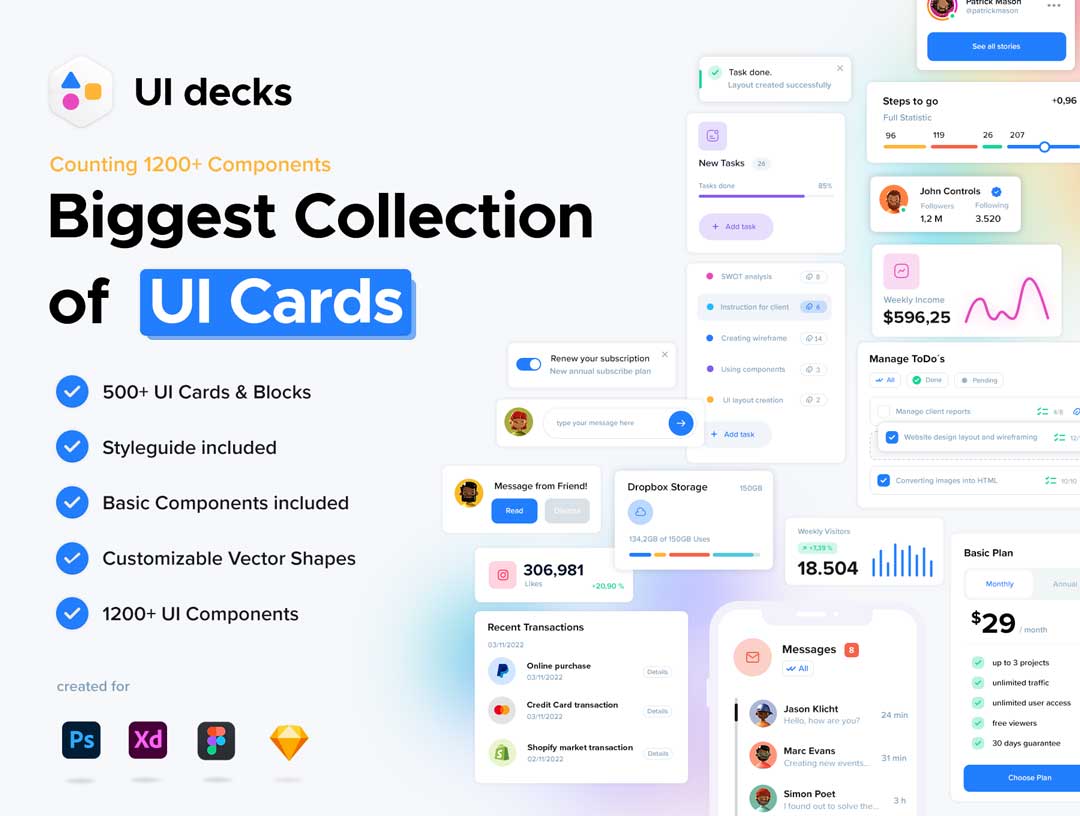 UI Decks 500+卡片式UI设计素材