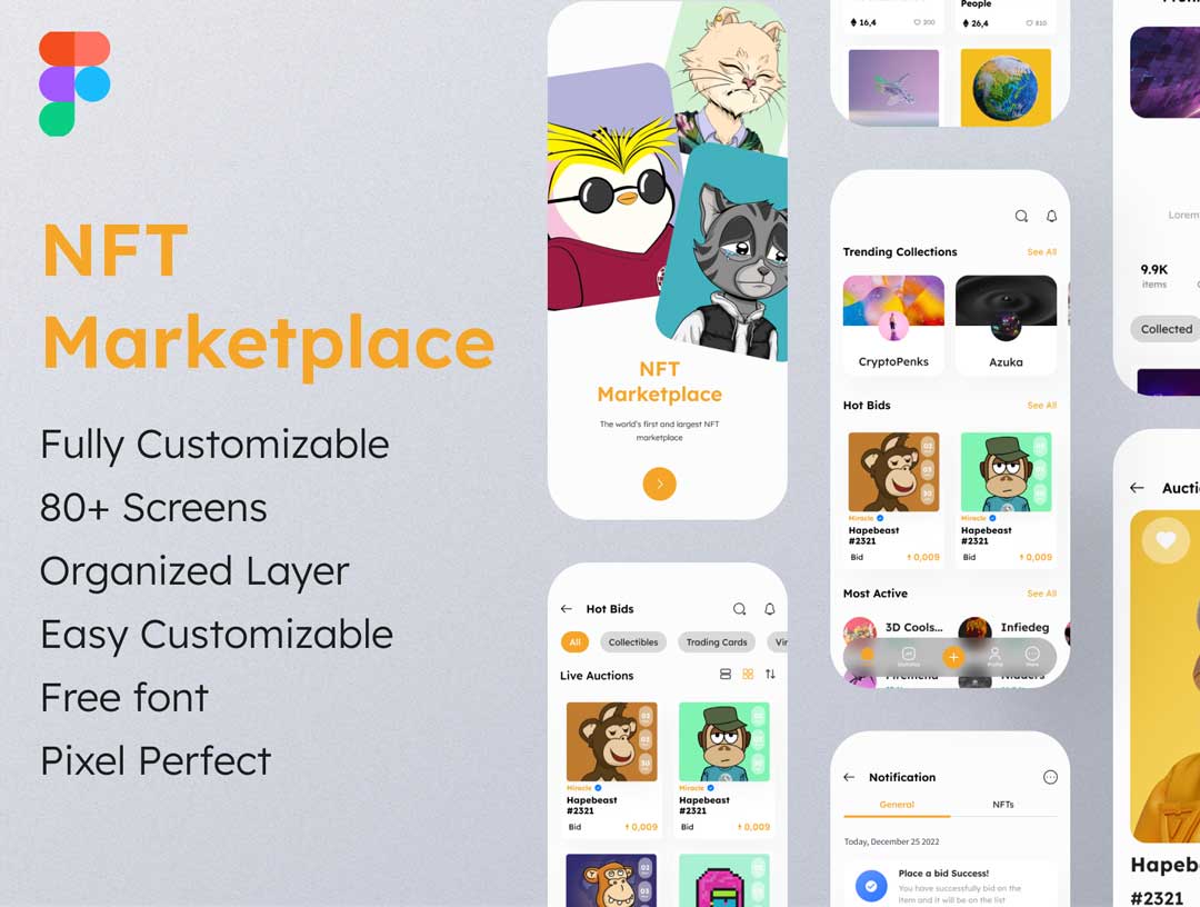 NFT市场app用户界面设计素材
