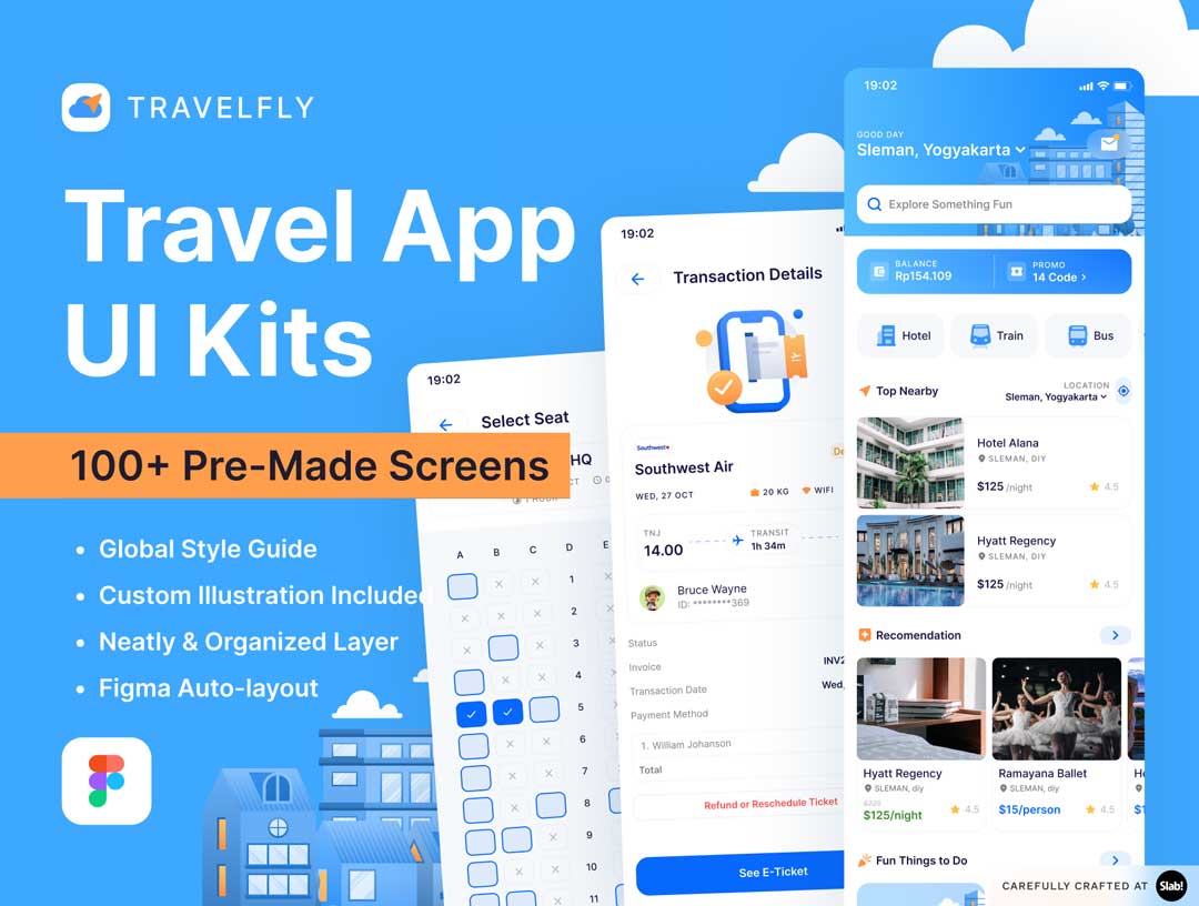 TravelFly-旅游APP用户界面设计素材