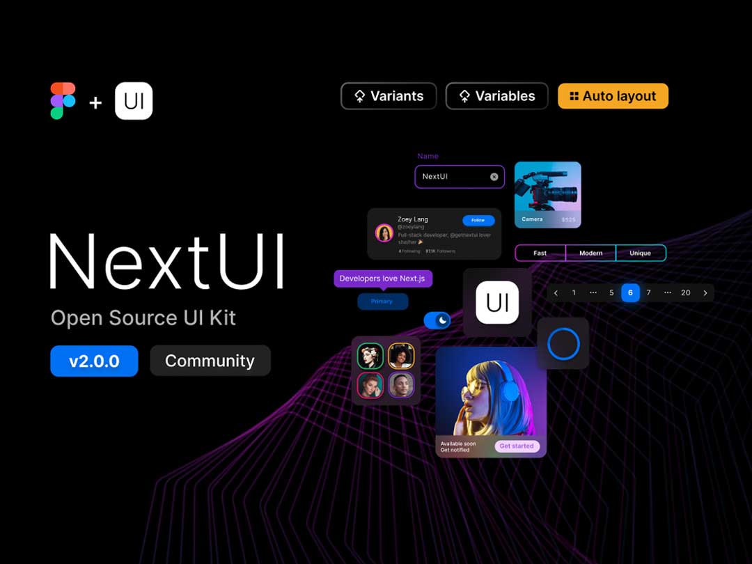 NextUI UI设计组件库