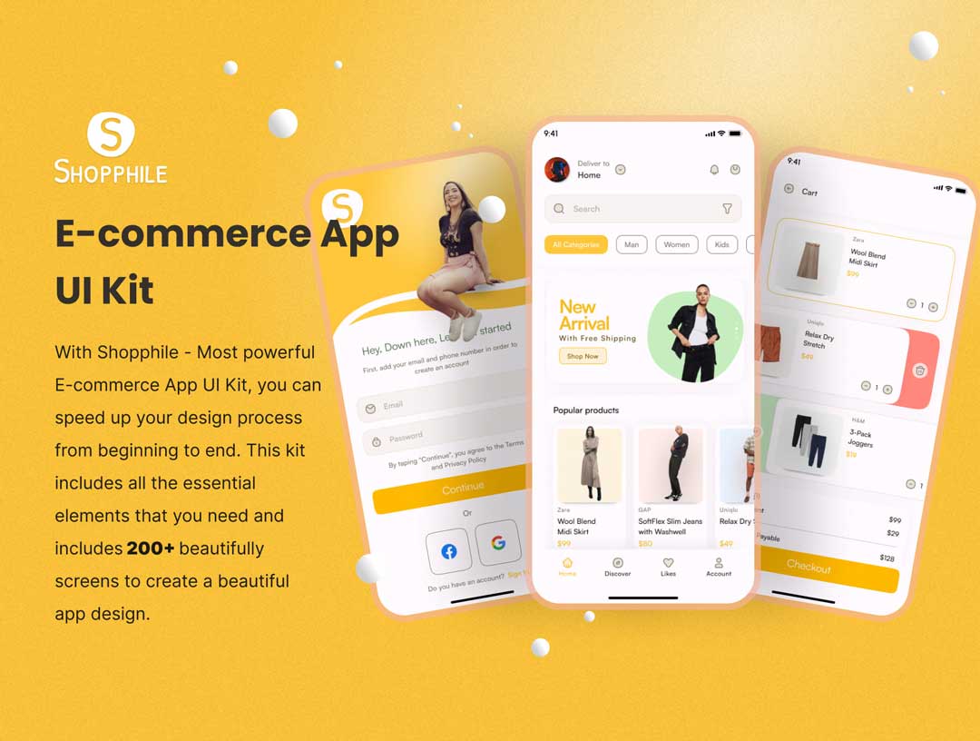 Shopphile电商app用户界面设计素材