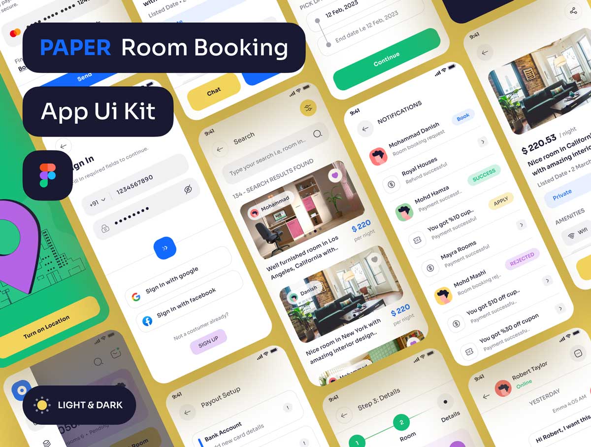 Paper-酒店预订应用APP界面设计素材