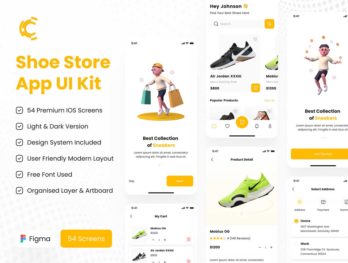 Shoe Store-电商app用户界面ui设计素材