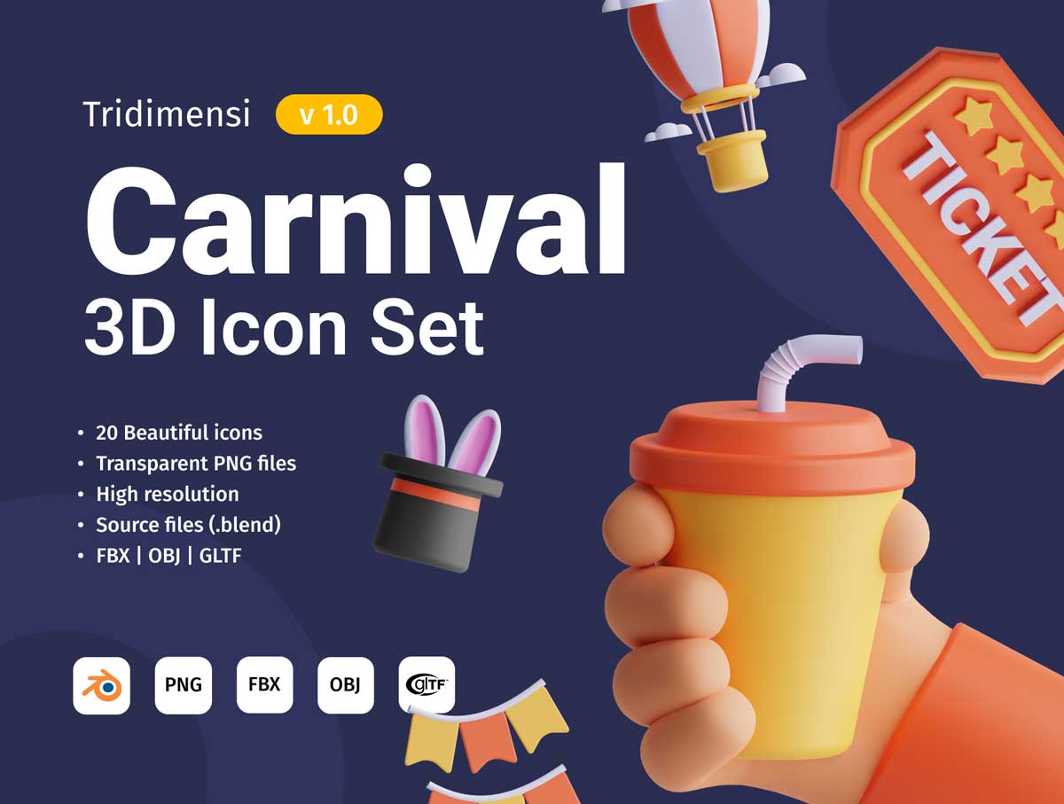 Carnival-3D图标设计源文件UI素材